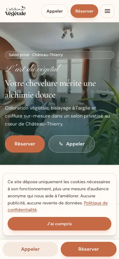 Version mobile du site L'Alchimie Végétale