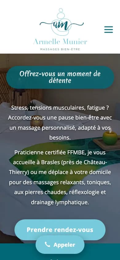 Version mobile du site Armelle Munier