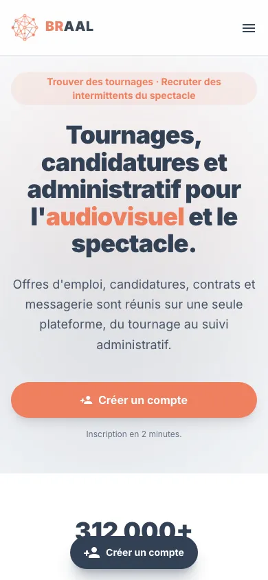 Version mobile du site Braal